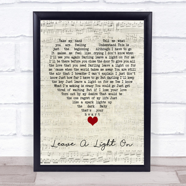 Belinda Carlisle Leave A Light On Script Heart Song Lyric Quote Music Print