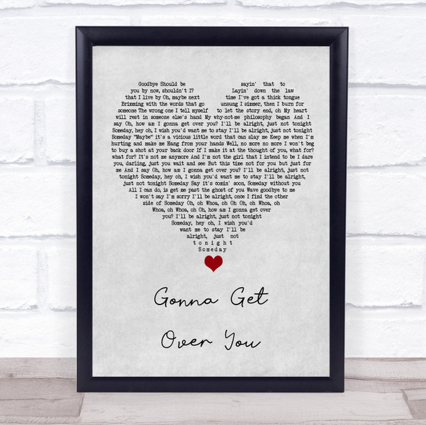Sara Bareilles Gonna Get Over You Grey Heart Song Lyric Quote Music Print