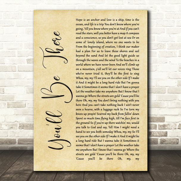 George Strait You'll Be There Rustic Script Song Lyric Quote Music Print