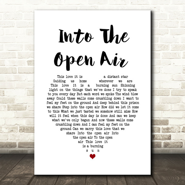 Julie Fowlis Into The Open Air White Heart Song Lyric Quote Music Print