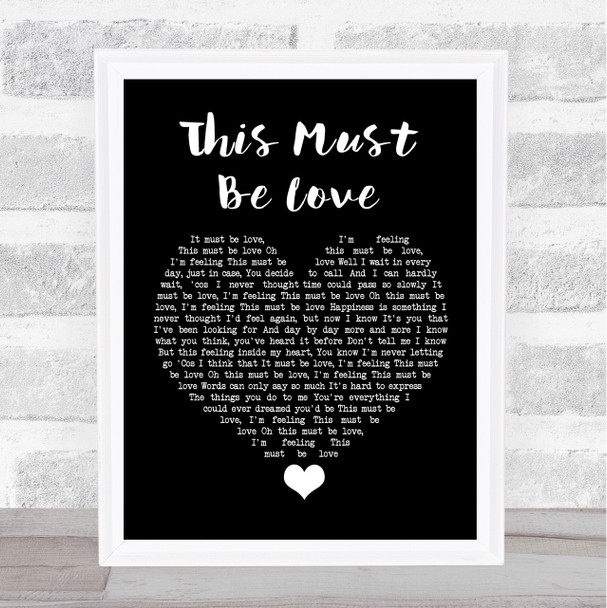 Phil Collins This Must Be Love Black Heart Song Lyric Quote Music Print