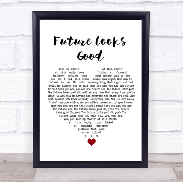 OneRepublic Future Looks Good White Heart Song Lyric Quote Music Print