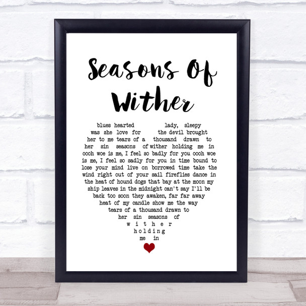Aerosmith Seasons Of Wither White Heart Song Lyric Quote Music Print