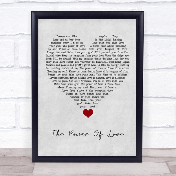 Gabrielle Aplin The Power Of Love Grey Heart Song Lyric Quote Music Print
