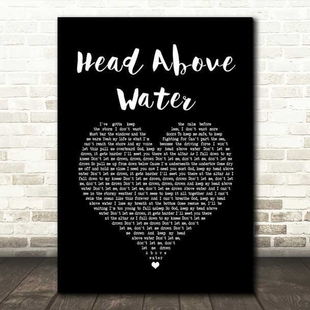 Avril Lavigne Head Above Water Black Heart Song Lyric Quote Music Print