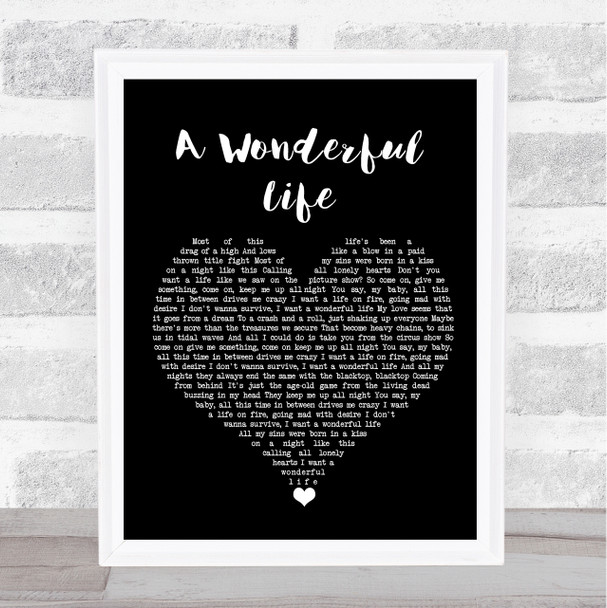 Brian Fallon A Wonderful Life Black Heart Song Lyric Quote Music Print