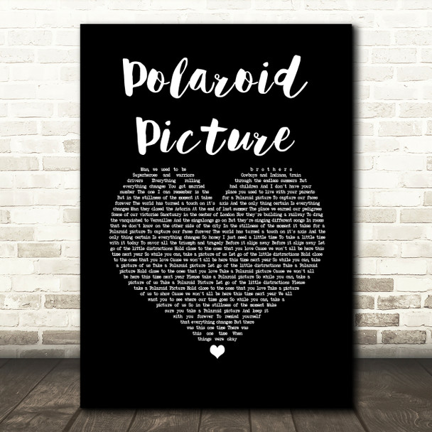 Frank Turner Polaroid Picture Black Heart Song Lyric Quote Music Print
