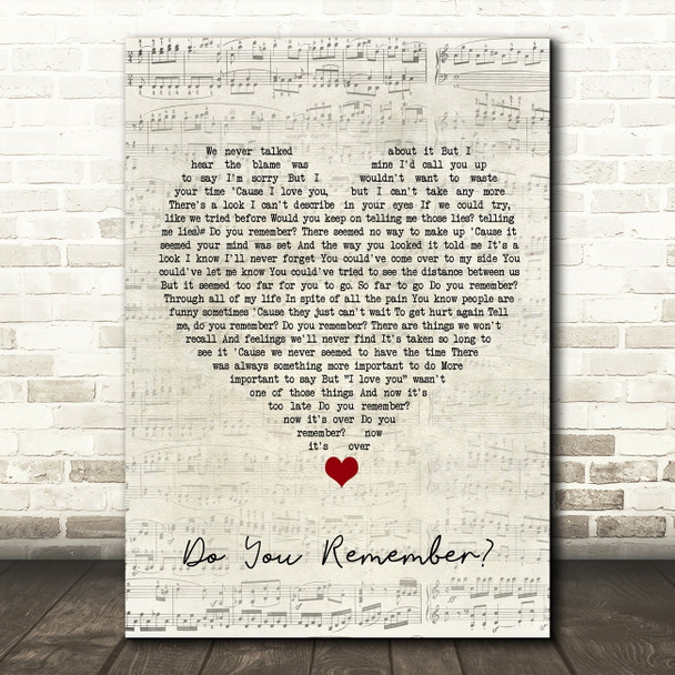 Phil Collins Do You Remember Script Heart Song Lyric Quote Music Print