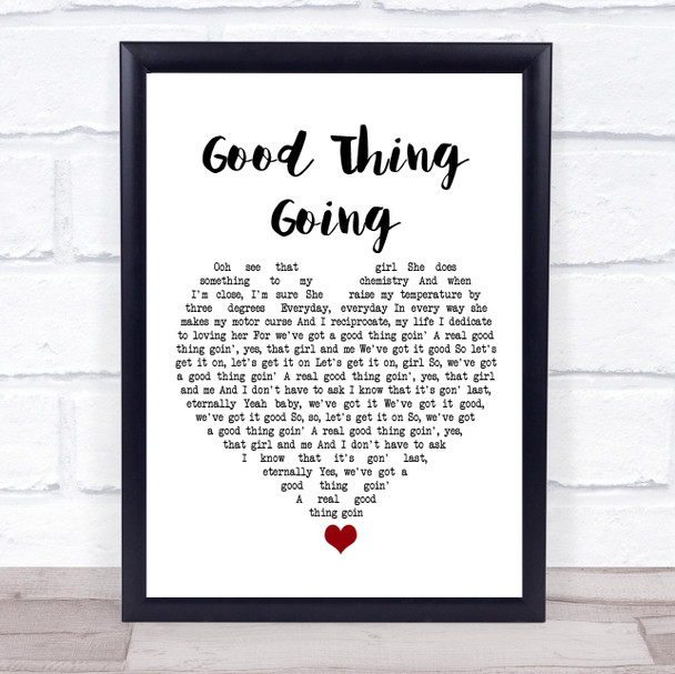 Sugar Minott Good Thing Going White Heart Song Lyric Quote Music Print