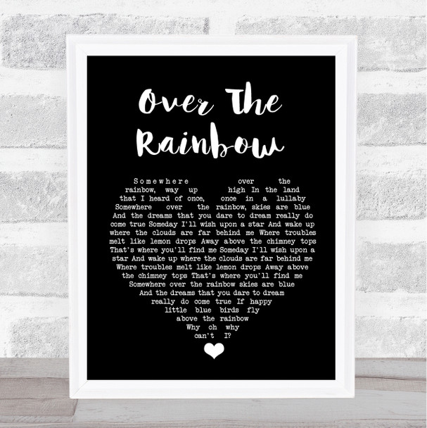 Eva Cassidy Over The Rainbow Black Heart Song Lyric Quote Music Print