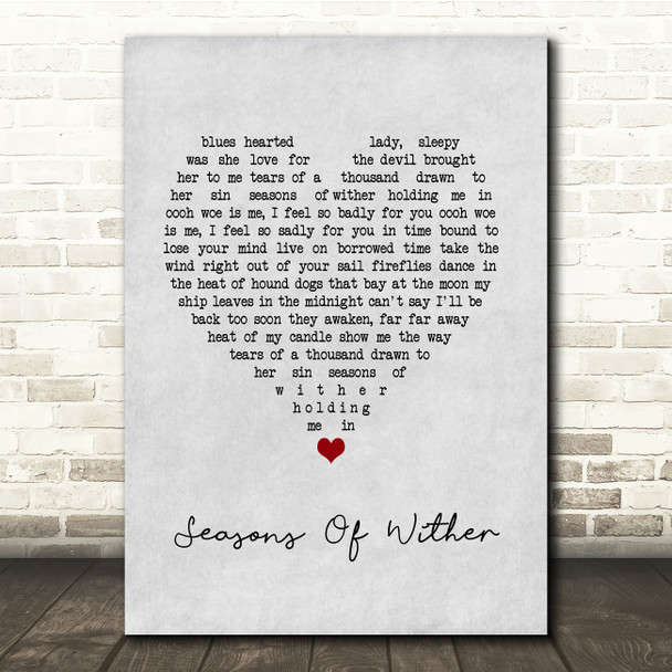 Aerosmith Seasons Of Wither Grey Heart Song Lyric Quote Music Print