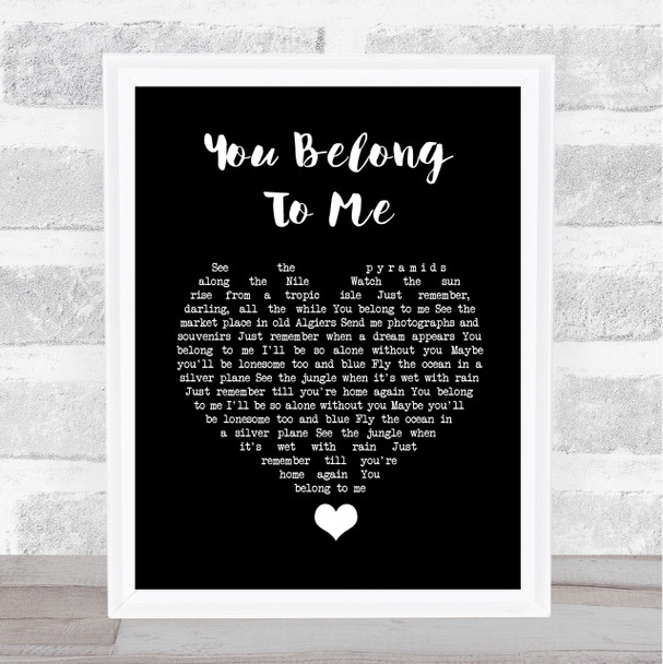 Bob Dylan You Belong To Me Black Heart Song Lyric Quote Music Print