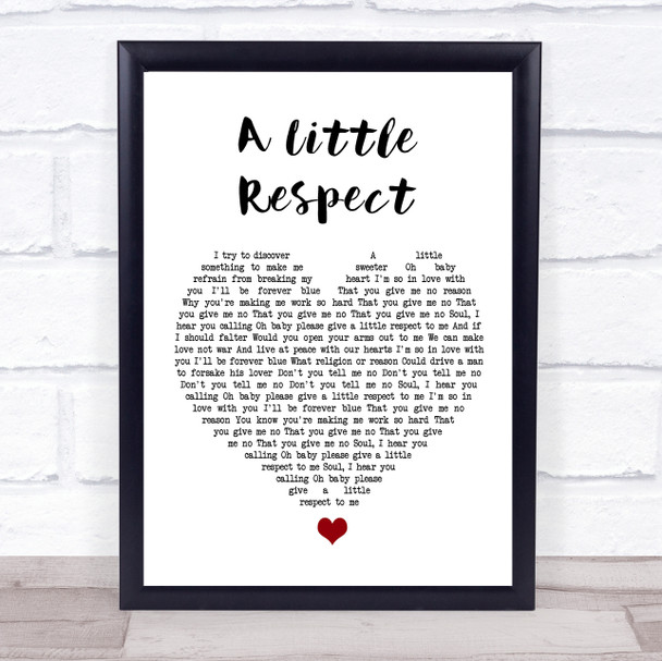 Erasure A Little Respect White Heart Song Lyric Quote Music Print