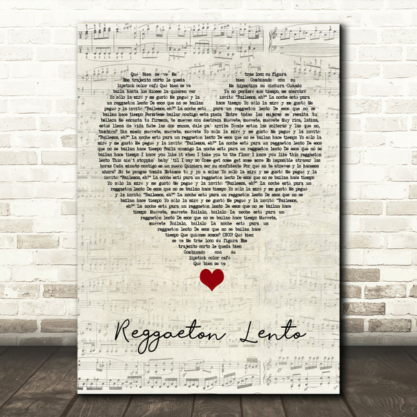 CNCO Reggaeton Lento Script Heart Song Lyric Quote Music Print