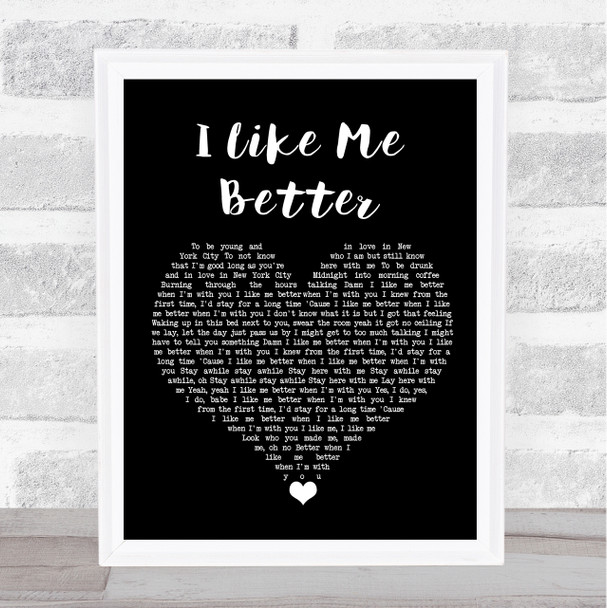 Lauv I Like Me Better Black Heart Song Lyric Quote Music Print