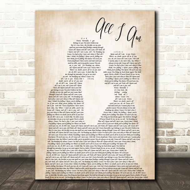 Jess Glynne All I Am Song Lyric Man Lady Bride Groom Wedding Print