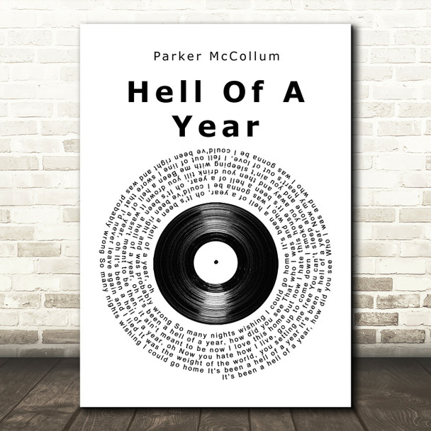 Parker McCollum Hell Of A Year Vinyl Record Song Lyric Quote Music Print