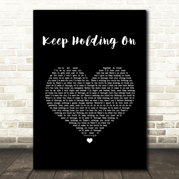 Avril Lavigne Keep Holding On Black Heart Song Lyric Quote Music Print