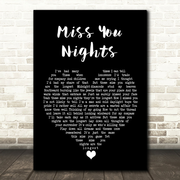 Cliff Richard Miss You Nights Black Heart Song Lyric Quote Music Print