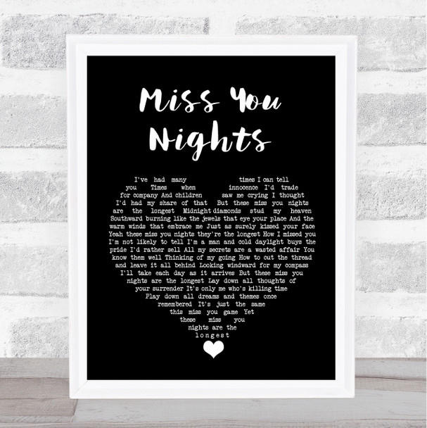 Cliff Richard Miss You Nights Black Heart Song Lyric Quote Music Print