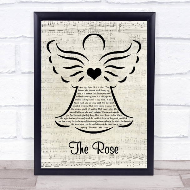 Bette Midler The Rose Music Script Angel Song Lyric Quote Music Print