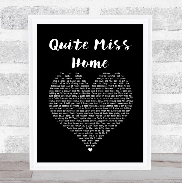 James Arthur Quite Miss Home Black Heart Song Lyric Quote Music Print