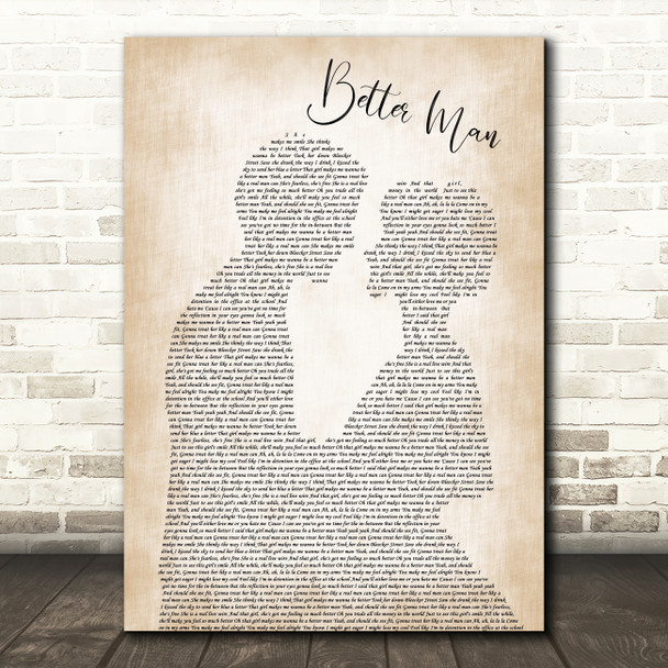 Paolo Nutini Better Man Song Lyric Man Lady Bride Groom Wedding Print