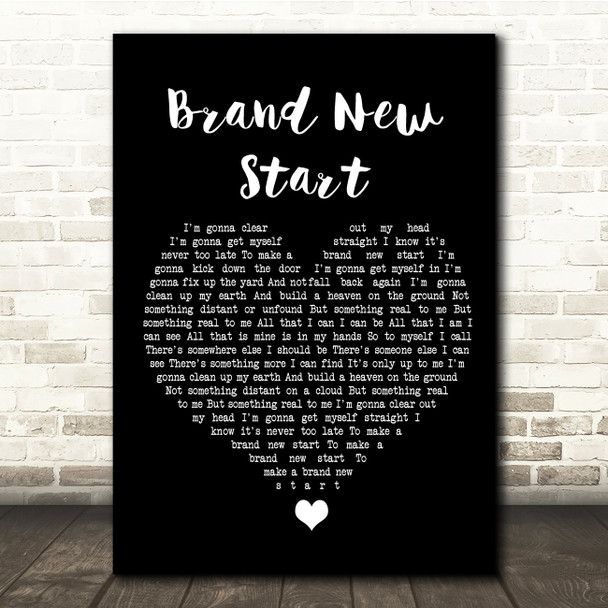 Paul Weller Brand New Start Black Heart Song Lyric Quote Music Print