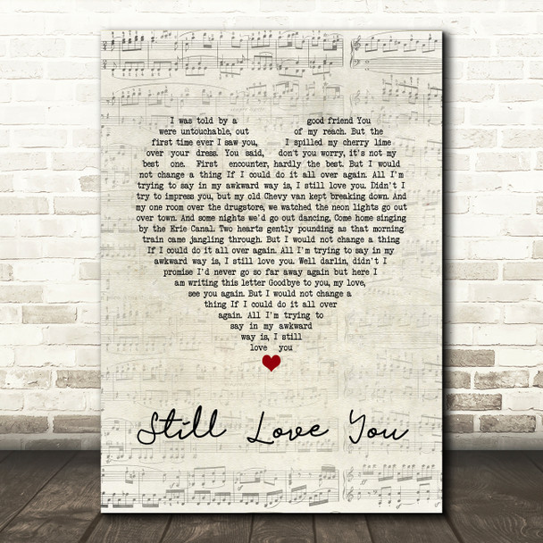 Rod Stewart Still Love You Script Heart Song Lyric Quote Music Print