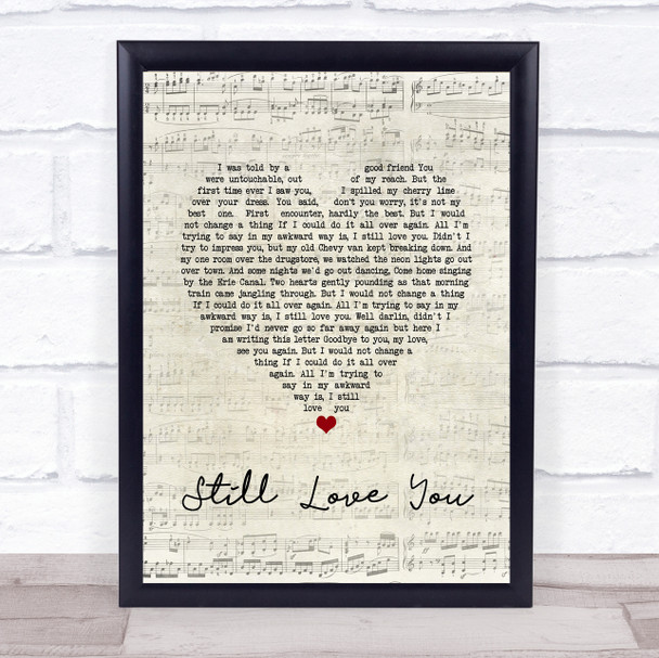 Rod Stewart Still Love You Script Heart Song Lyric Quote Music Print