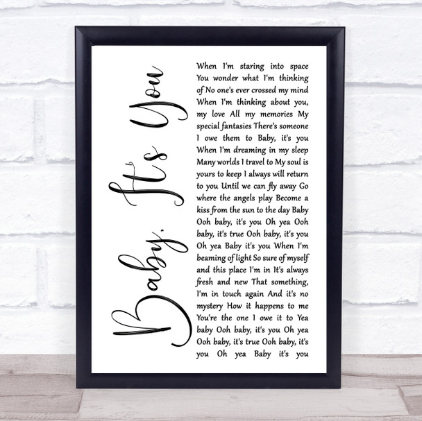 Sammy Hagar Baby, It's You White Script Song Lyric Quote Music Print