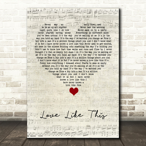 Ben Rector Love Like This Script Heart Song Lyric Quote Music Print