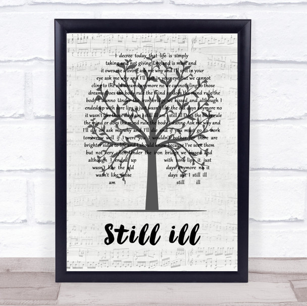 The Smiths Still Ill Music Script Tree Song Lyric Quote Music Print