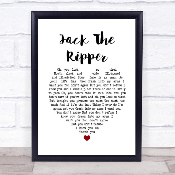 Morrissey Jack The Ripper White Heart Song Lyric Quote Music Print