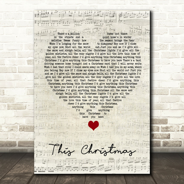 Oh Wonder This Christmas Script Heart Song Lyric Quote Music Print