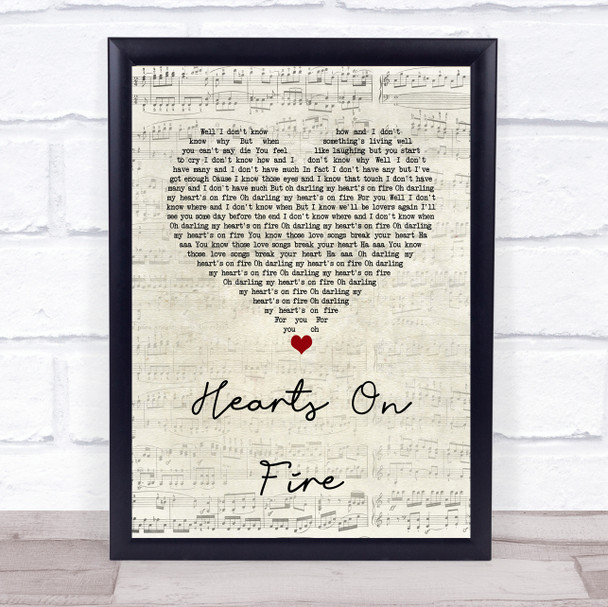 Passenger Hearts On Fire Script Heart Song Lyric Quote Music Print