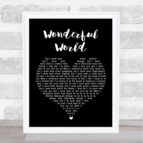 Sam Cooke Wonderful World Black Heart Song Lyric Quote Music Print