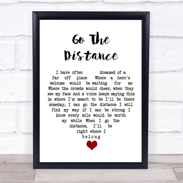 Hercules Go The Distance White Heart Song Lyric Quote Music Print