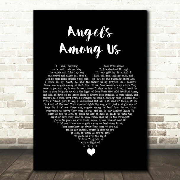 Alabama Angels Among Us Black Heart Song Lyric Quote Music Print