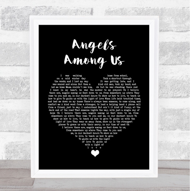 Alabama Angels Among Us Black Heart Song Lyric Quote Music Print