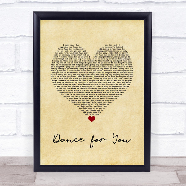 Beyoncé Dance for You Vintage Heart Song Lyric Quote Music Print