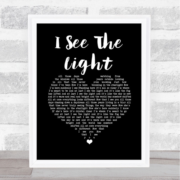 TANGLED I See The Light Black Heart Song Lyric Quote Music Print