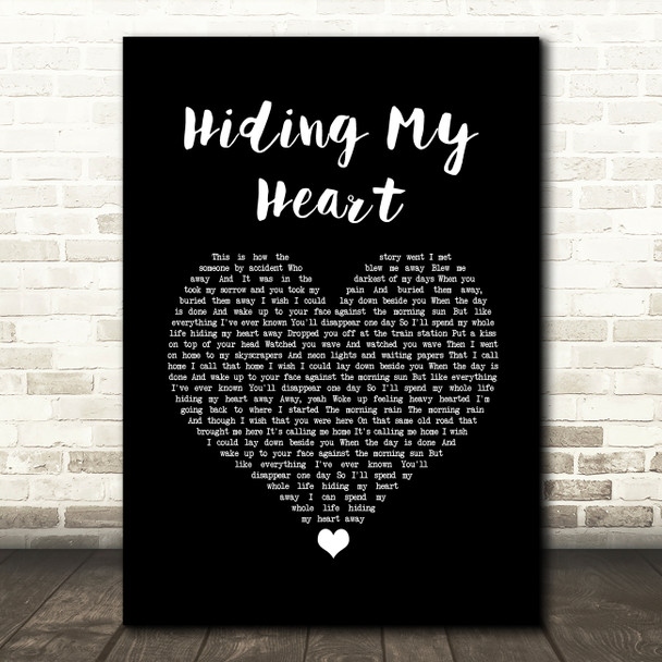 Adele Hiding My Heart Black Heart Song Lyric Quote Music Print