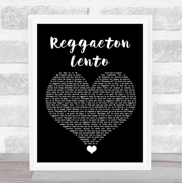 CNCO Reggaeton Lento Black Heart Song Lyric Quote Music Print