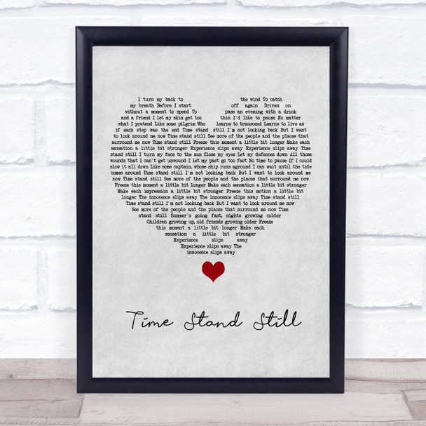 Rush Time Stand Still Grey Heart Song Lyric Quote Music Print