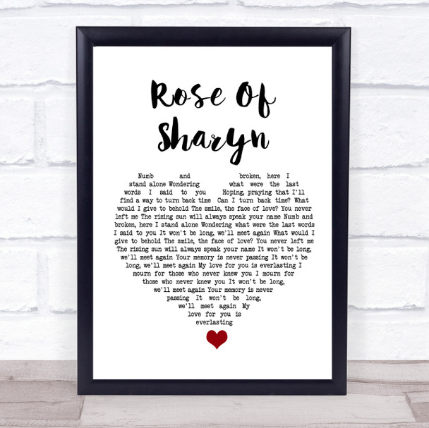 Killswitch Engage Rose Of Sharyn White Heart Song Lyric Quote Music Print