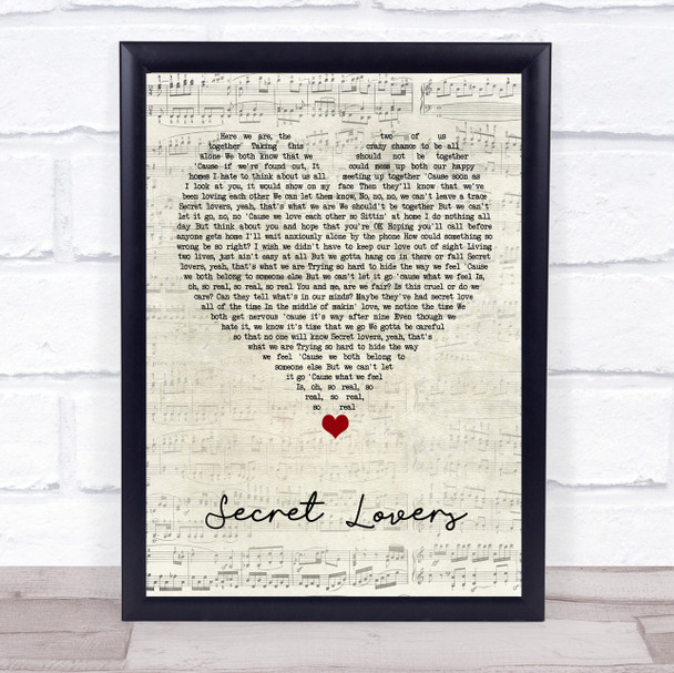 Atlantic Starr Secret Lovers Script Heart Song Lyric Quote Music Print