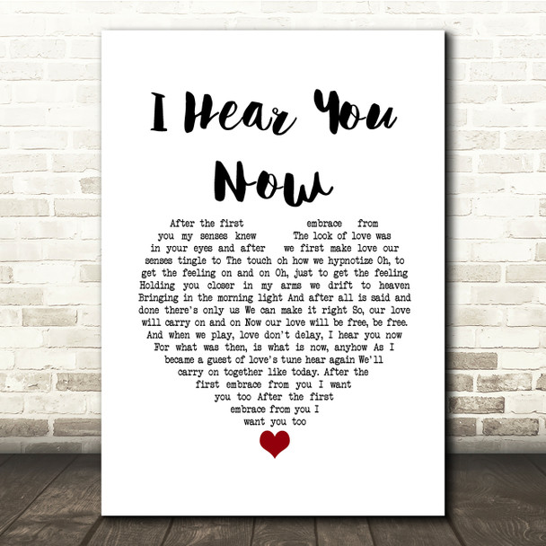 Jon & Vangelis I Hear You Now White Heart Song Lyric Quote Music Print