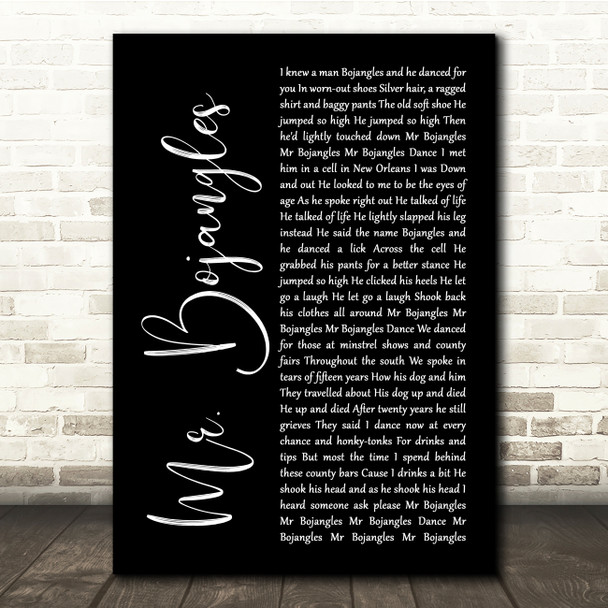 Sammy Davis Jr Mr. Bojangles Black Script Song Lyric Quote Music Print