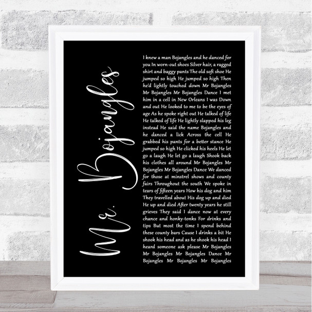 Sammy Davis Jr Mr. Bojangles Black Script Song Lyric Quote Music Print